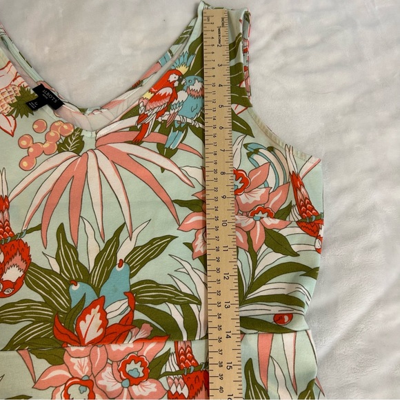 Talbots Floral Parrot Print Sleeveless Knit Maxi sz LP ResortWear Preppy Coastal - Picture 12 of 14